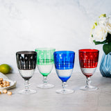 Crystal Italian Multicolor Design Cups -Set of 4