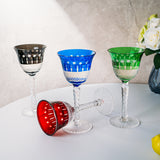 Crystal Italian Multicolor Design Glasses -Set of 4