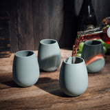 Unbreakable Silicone Stemless Wine Glassware | Set of 4 (Light Blue)