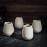Unbreakable Silicone Stemless Wine Glassware | Set of 4 (White)