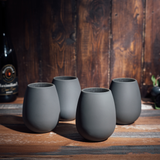 Unbreakable Silicone Stemless Wine Glassware | Set of 4  (Dark Grey)