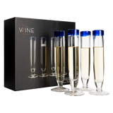 Tall Recycled Champagne Flutes - Set of 4