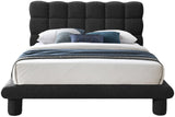 Deco Boucle Fabric Bed with Deep Channel Tufting - Contemporary Art Deco Design for Stylish Bedrooms