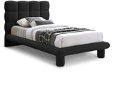 Deco Boucle Fabric Bed with Deep Channel Tufting - Contemporary Art Deco Design for Stylish Bedrooms