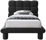 Deco Boucle Fabric Bed with Deep Channel Tufting - Contemporary Art Deco Design for Stylish Bedrooms