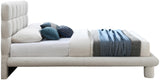 Deco Boucle Fabric Bed with Deep Channel Tufting - Contemporary Art Deco Design for Stylish Bedrooms
