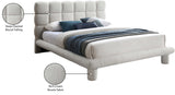 Deco Boucle Fabric Bed with Deep Channel Tufting - Contemporary Art Deco Design for Stylish Bedrooms