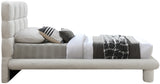 Deco Boucle Fabric Bed with Deep Channel Tufting - Contemporary Art Deco Design for Stylish Bedrooms