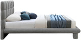 Deco Boucle Fabric Bed with Deep Channel Tufting - Contemporary Art Deco Design for Stylish Bedrooms