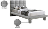 Deco Boucle Fabric Bed with Deep Channel Tufting - Contemporary Art Deco Design for Stylish Bedrooms