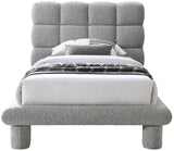 Deco Boucle Fabric Bed with Deep Channel Tufting - Contemporary Art Deco Design for Stylish Bedrooms