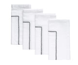 White Cloth Napkins - Diamond Embroidered Napkins