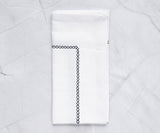 White Cloth Napkins - Diamond Embroidered Napkins