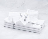 Gray Embroidery Napkins - Line Design