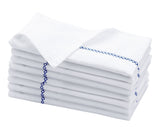 White Cloth Napkins - Diamond Embroidered Napkins