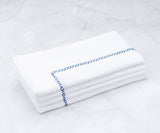 White Cloth Napkins - Diamond Embroidered Napkins