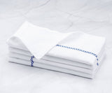 White Cloth Napkins - Diamond Embroidered Napkins