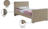 Dillard Velvet Upholstered Bed – Contemporary Elegance with Dark Espresso Legs for Stylish Bedrooms