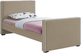 Dillard Velvet Upholstered Bed – Contemporary Elegance with Dark Espresso Legs for Stylish Bedrooms