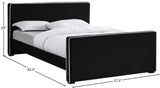Dillard Velvet Upholstered Bed – Contemporary Elegance with Dark Espresso Legs for Stylish Bedrooms