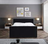 Dillard Velvet Upholstered Bed – Contemporary Elegance with Dark Espresso Legs for Stylish Bedrooms