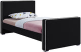 Dillard Velvet Upholstered Bed – Contemporary Elegance with Dark Espresso Legs for Stylish Bedrooms