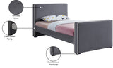 Dillard Velvet Upholstered Bed – Contemporary Elegance with Dark Espresso Legs for Stylish Bedrooms