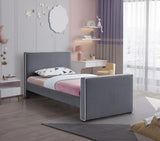 Dillard Velvet Upholstered Bed – Contemporary Elegance with Dark Espresso Legs for Stylish Bedrooms