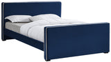Dillard Velvet Upholstered Bed – Contemporary Elegance with Dark Espresso Legs for Stylish Bedrooms