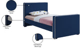 Dillard Velvet Upholstered Bed – Contemporary Elegance with Dark Espresso Legs for Stylish Bedrooms