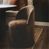 Doris Rolling Upholstered Dining Chair With Castors (Set of 6)