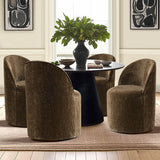 Doris Rolling Upholstered Dining Chair With Castors (Set of 2)
