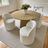 Doris Rolling Upholstered Dining Chair With Castors (Set of 4)
