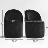 Doris Rolling Upholstered Dining Chair With Castors (Set of 2)