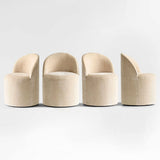 Doris Rolling Upholstered Dining Chair With Castors (Set of 2)