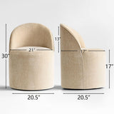 Doris Rolling Upholstered Dining Chair With Castors (Set of 6)