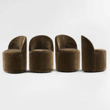 Doris Rolling Upholstered Dining Chair With Castors (Set of 2)