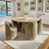 Doris Rolling Upholstered Dining Chair With Castors (Set of 2)
