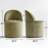 Doris Rolling Upholstered Dining Chair With Castors (Set of 6)