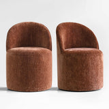 Doris Rolling Upholstered Dining Chair With Castors (Set of 2)