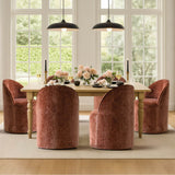 Doris Rolling Upholstered Dining Chair With Castors (1-Piece)