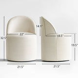 Doris Rolling Upholstered Dining Chair With Castors (Set of 6)