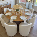 Doris Rolling Upholstered Dining Chair With Castors (1-Piece)