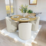 Doris Rolling Upholstered Dining Chair With Castors (Set of 6)