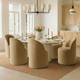 Doris Rolling Upholstered Dining Chair With Castors (Set of 2)