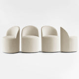 Doris Rolling Upholstered Dining Chair With Castors (Set of 2)