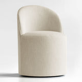 Doris Rolling Upholstered Dining Chair With Castors (Set of 2)
