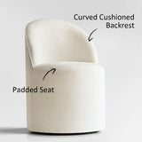 Doris Rolling Upholstered Dining Chair With Castors (Set of 6)