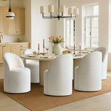 Doris Rolling Upholstered Dining Chair With Castors (Set of 4)