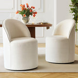 Doris Rolling Upholstered Dining Chair With Castors (Set of 2)